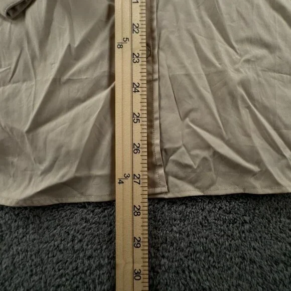 NWT Burberry London Women US 6 (40) Button Up Shirt Beige Cotton Stretch Ladies - Picture 4 of 16